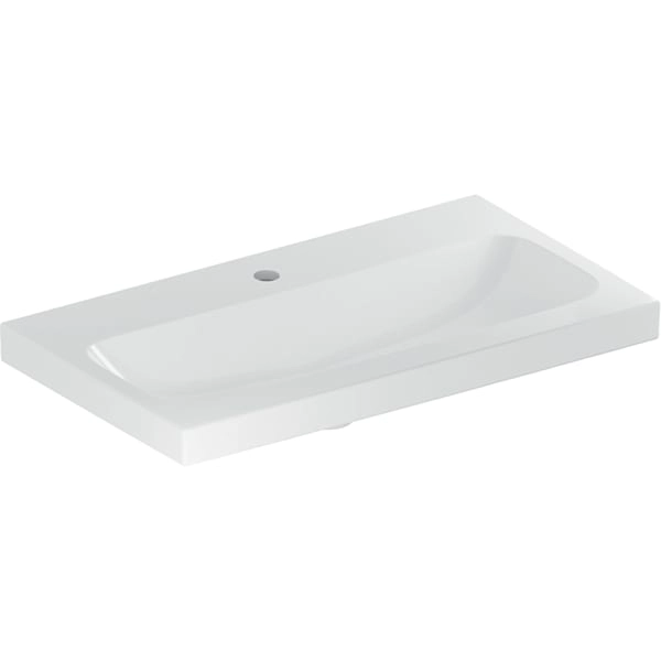Wandwaschtisch „iCon Light“, mittig, rechteckig, Hahnlochposition mittig 75 × 42 cm mit KeraTect®