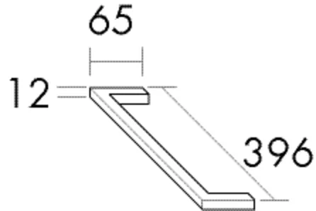 Handtuchhalter, Handtuchhalter, Metall, Chrom;zur Befestigung am Waschtischunterschrank, Tiefe: 396 mm, Breite: 65 mm, Höhe: 12 mm