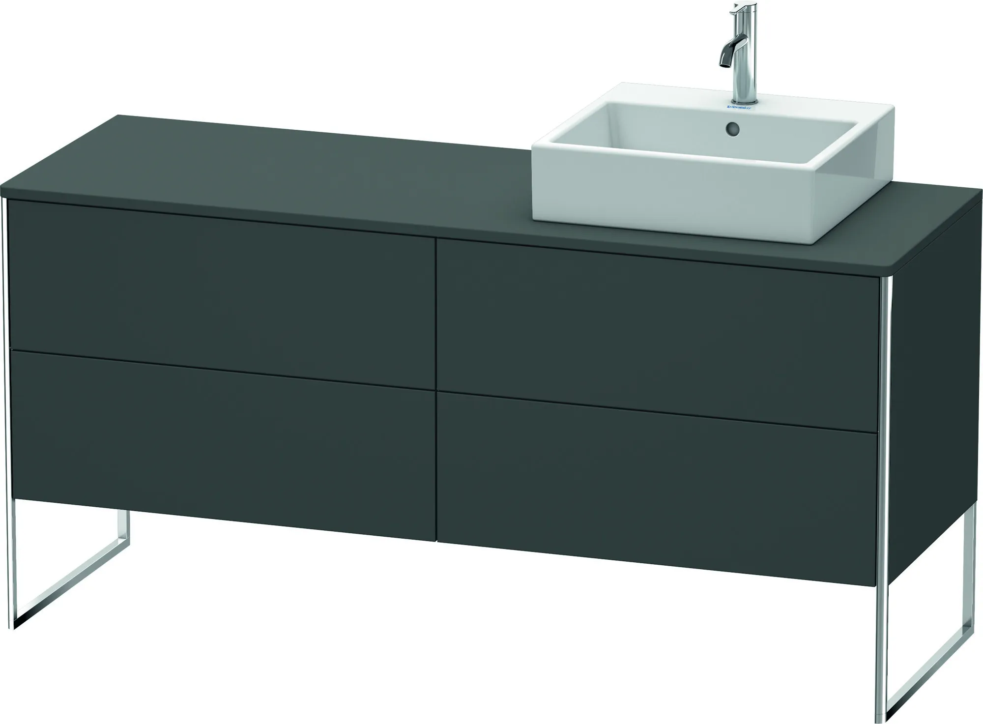 Duravit Waschtischunterschrank bodenstehend „XSquare“ 160 × 77,8 × 54,8 cm Graphit Matt Duravit Waschtischunterschrank bodenstehend „XSquare“ 160 × 77,8 × 54,8 cm Graphit Matt