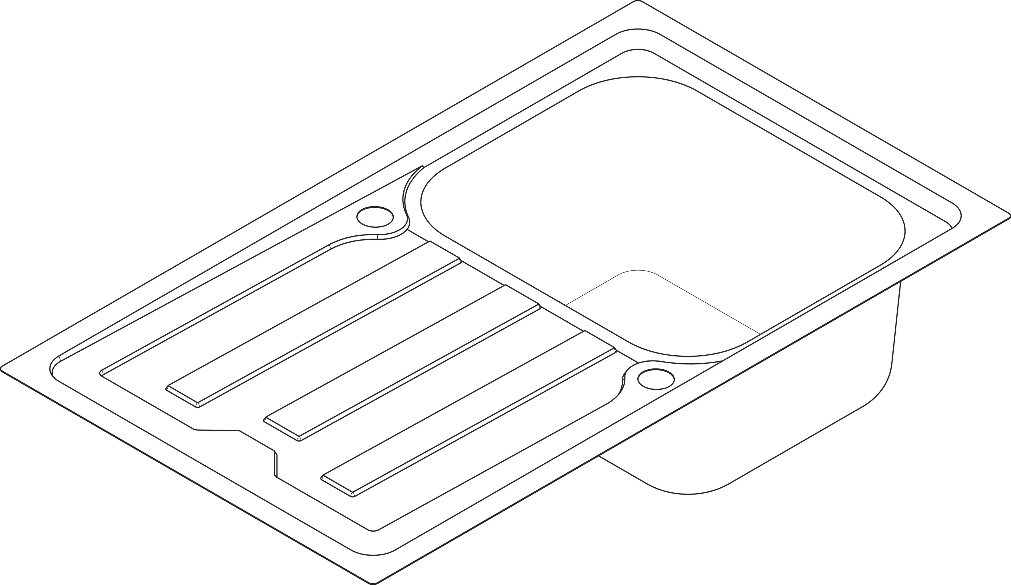 Hansgrohe Einbauspüle S44 Edelstahl, 850 x 490 mm, reversibel, flächenbündig, Beckentiefe 210 mm