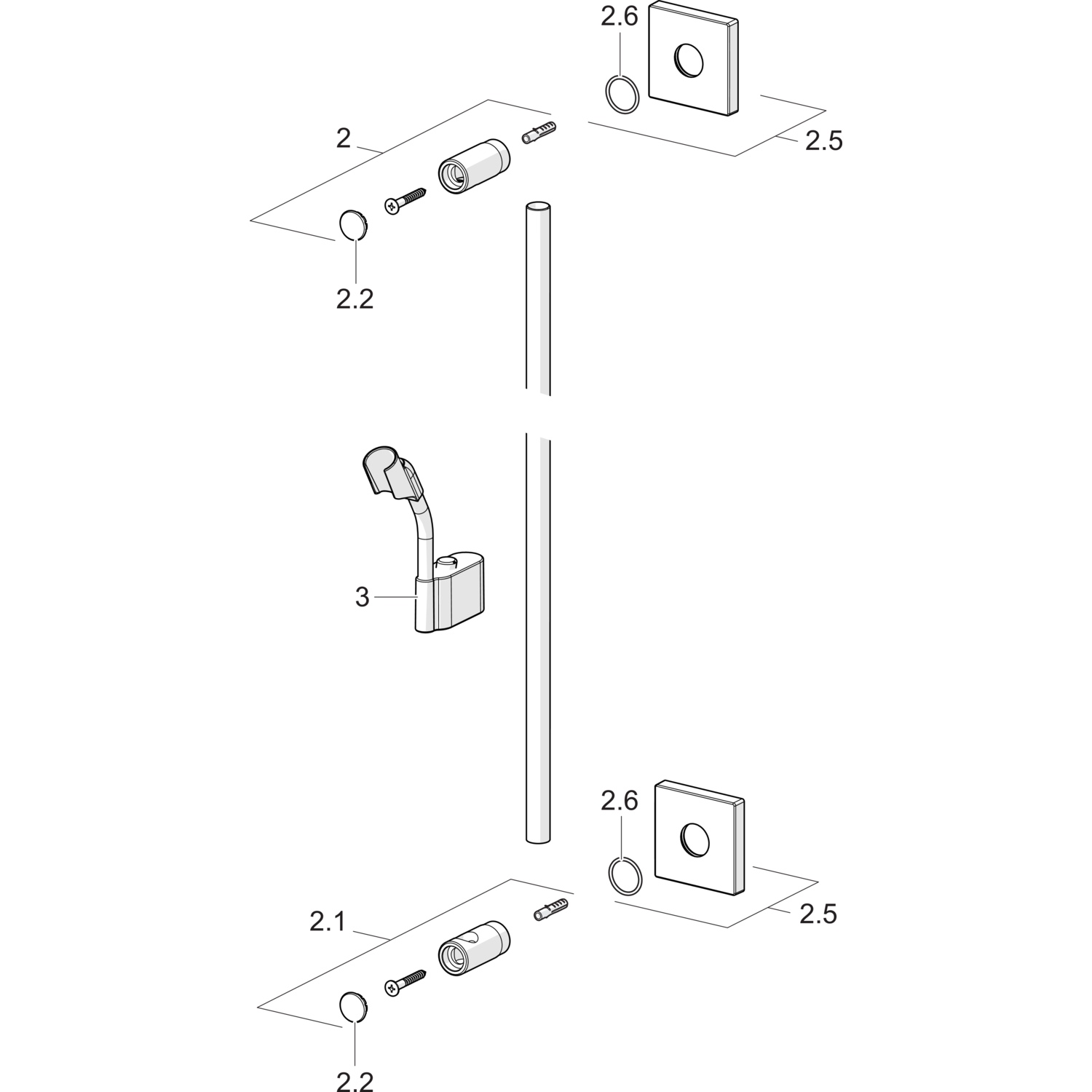 HA Wandstange HANSA 4441 Chrom