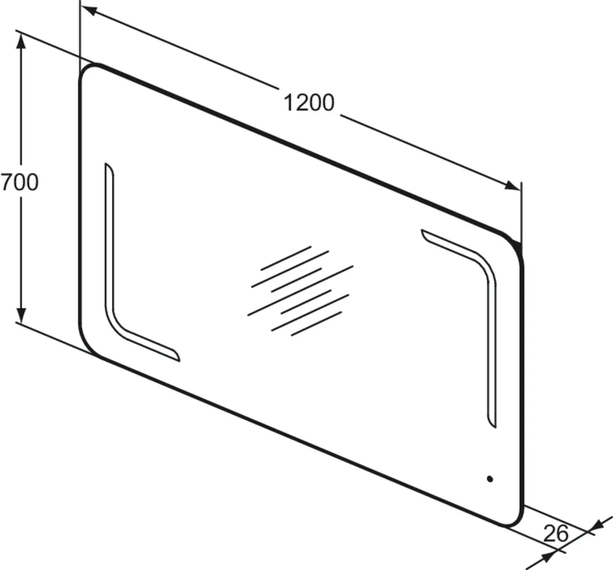 Ideal Standard Mirror&Light T3353BH Wandspiegel mit Licht, 1200x26x700mm Ideal Standard Mirror&Light T3353BH Wandspiegel mit Licht, 1200x26x700mm