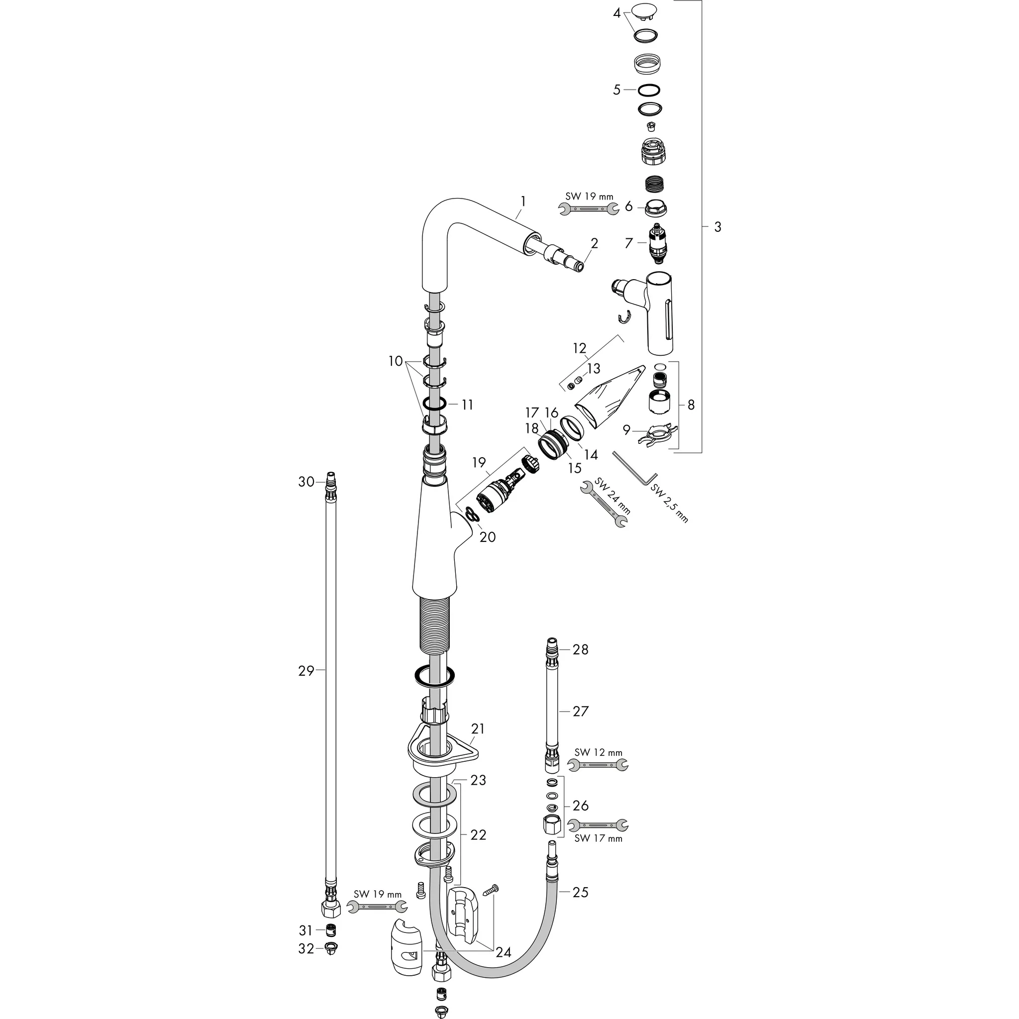 Hansgrohe Talis Select M51 Einhebel-Küchenmischer 220, Ausziehbrause, 2jet, Edelstahl Finish