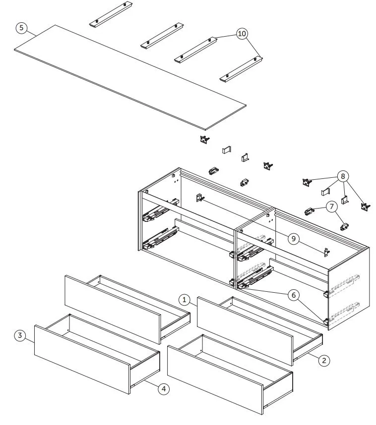 Ideal Standard Waschtischunterschrank „Conca“ 198,5 × 54 × 50,5 cm Weiß matt lackiert Ideal Standard Waschtischunterschrank „Conca“ 198,5 × 54 × 50,5 cm Weiß matt lackiert