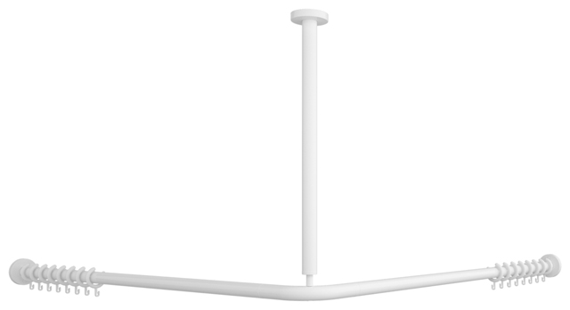 Villeroy & Boch Duschvorhangstange „ViCare Funktion“ 120 × 120 cm in weiß
