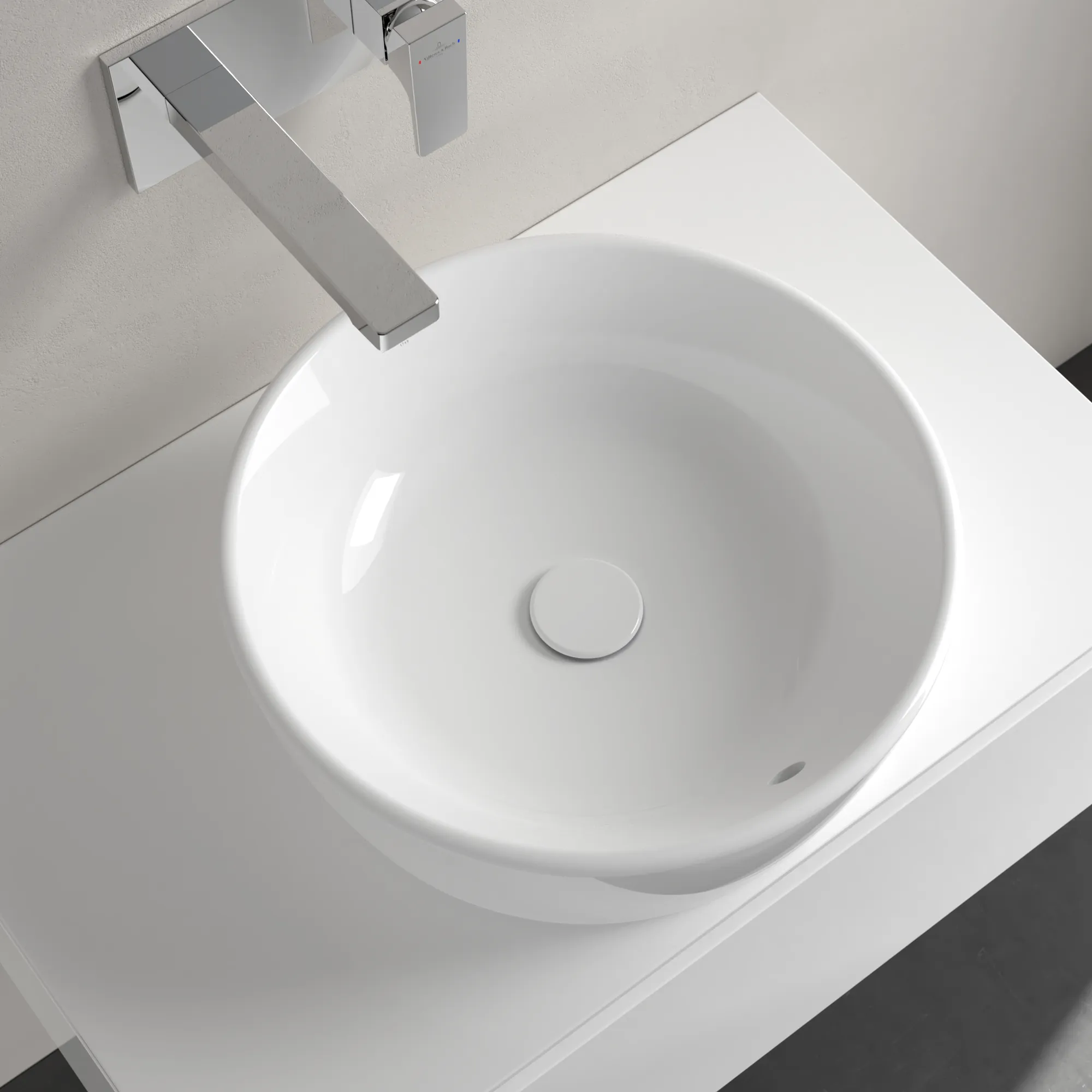 Villeroy & Boch Aufsatzwaschtisch „Architectura“ ⌀ 450 mm, ohne Hahnlochbohrung in Weiß Alpin Villeroy & Boch Aufsatzwaschtisch „Architectura“ ⌀ 450 mm, ohne Hahnlochbohrung in Weiß Alpin