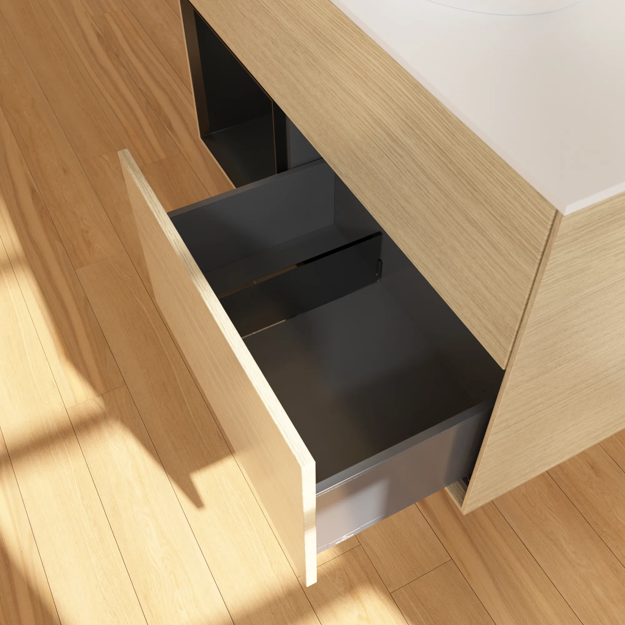 Villeroy & Boch Waschtischunterschrank „Finion“ für Schrankwaschtisch 1000 × 603 × 501 mm Oak Veneer, für Becken mittig, ohne Hahnlochbohrung Villeroy & Boch Waschtischunterschrank „Finion“ für Schrankwaschtisch 1000 × 603 × 501 mm Oak Veneer, für Becken mittig, ohne Hahnlochbohrung