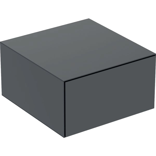 Geberit ONE Seitenschrank, schwarz matt, 45x24,5x47 cm, mit Push-to-open-Mechanismus und Selbsteinzug Geberit ONE Seitenschrank, schwarz matt, 45x24,5x47 cm, mit Push-to-open-Mechanismus und Selbsteinzug