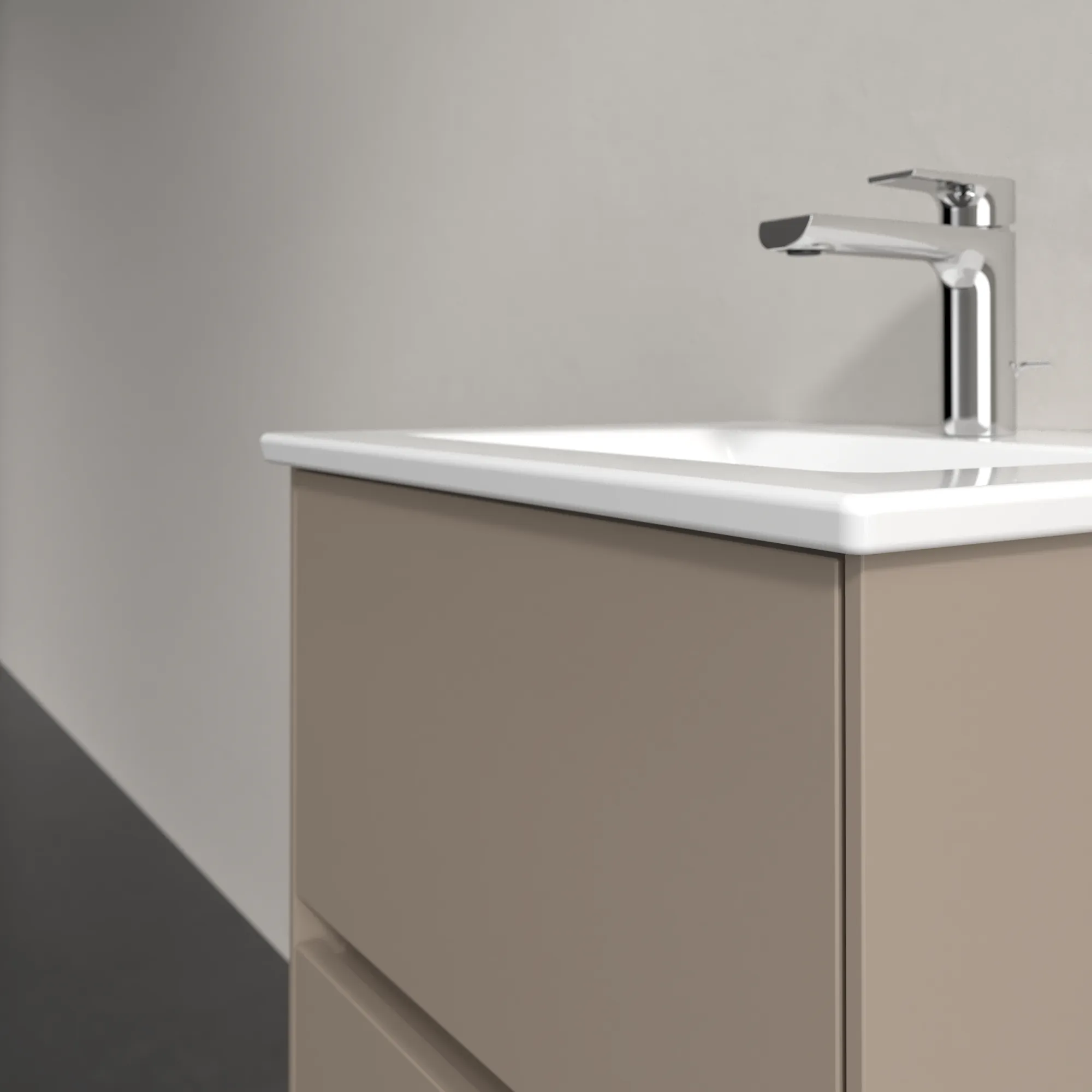 Villeroy & Boch Waschtischunterschrank „Collaro“ 472 × 610 × 404 mm Taupe, ohne Beleuchtung, für Becken mittig
