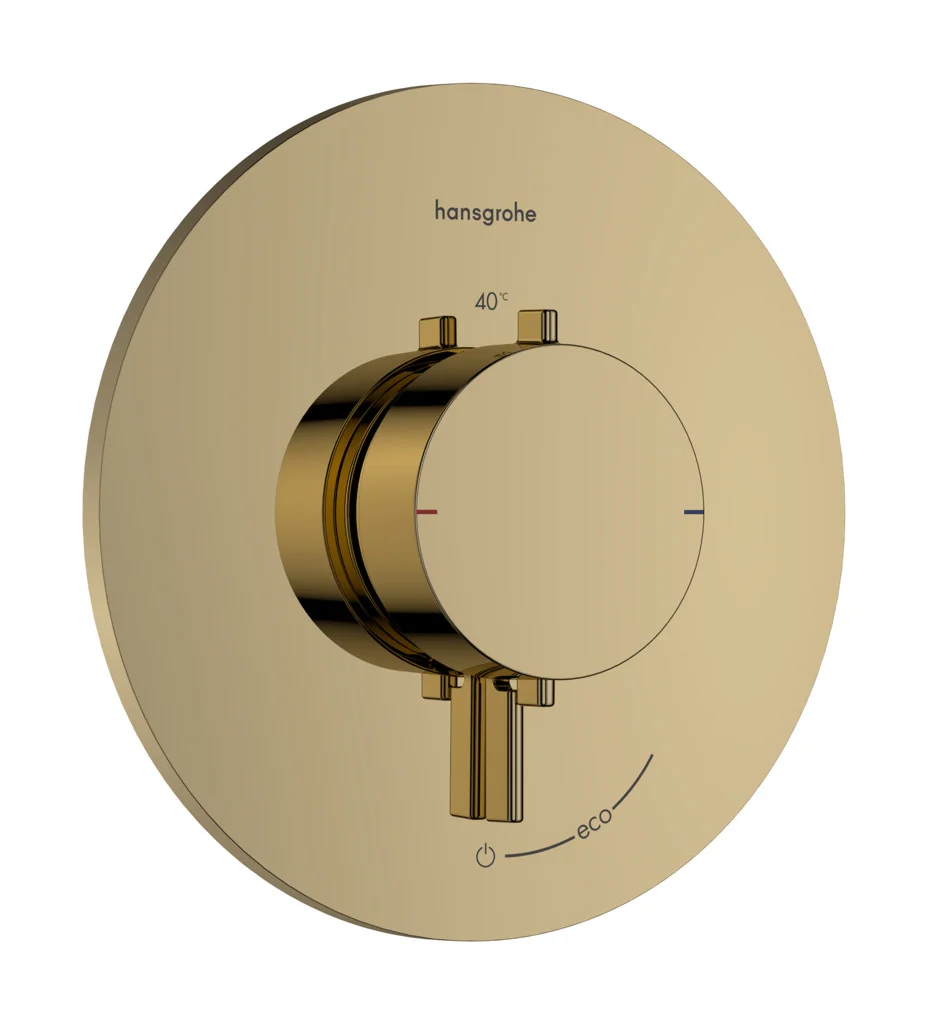 Hansgrohe Ecostat Comfort S Thermostat Unterputz, 1 Verbraucher, Polished Gold Optic, max. Durchflussmenge 21,3 l/min bei 3 bar, einstellbare Temperaturbegrenzung