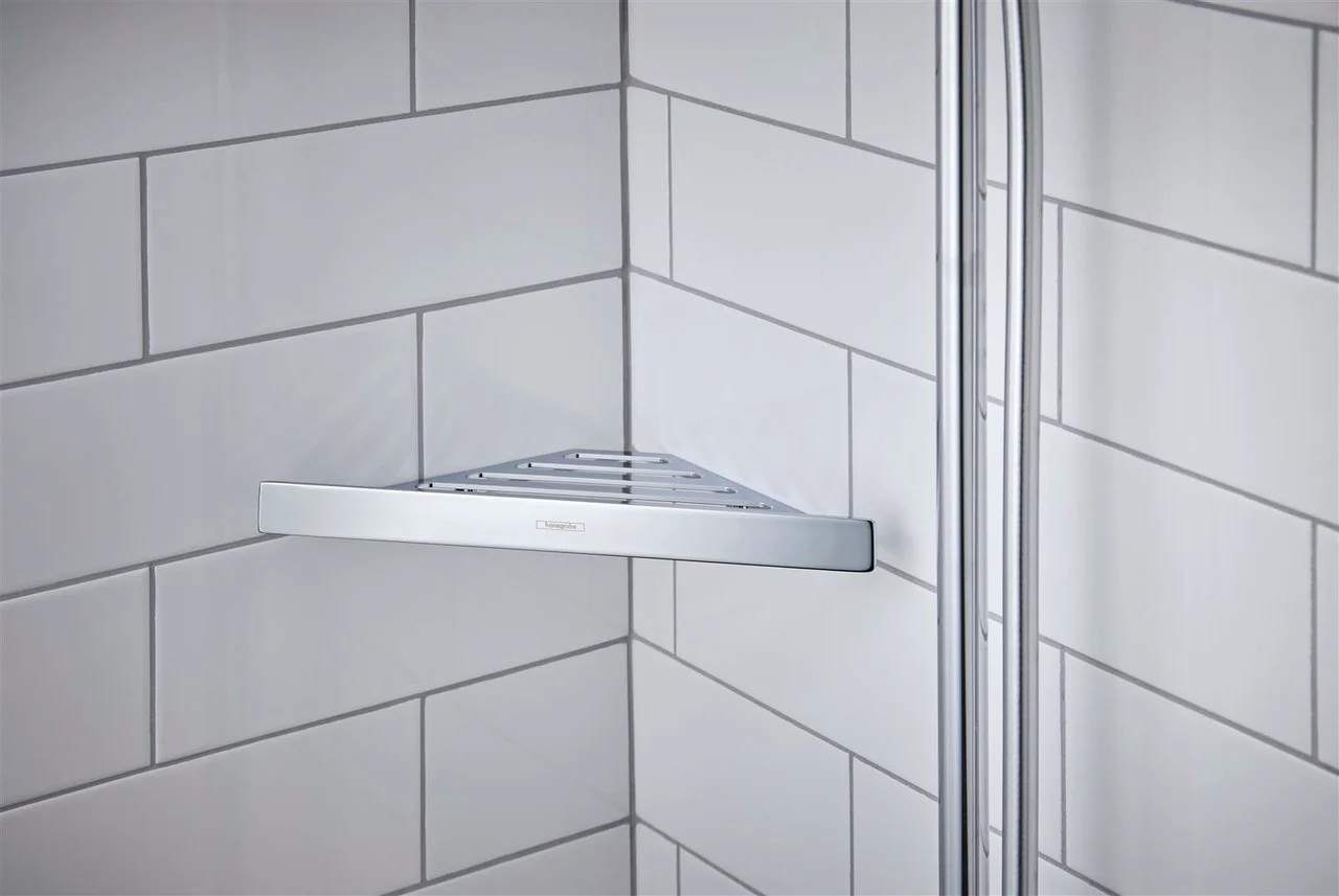 Hansgrohe AddStoris Q Seifenkorb in Chrom, wandmontiert mit verdeckter Befestigung, Bohrloch 40 mm, Durchmesser 6 mm Hansgrohe AddStoris Q Seifenkorb in Chrom, wandmontiert mit verdeckter Befestigung, Bohrloch 40 mm, Durchmesser 6 mm