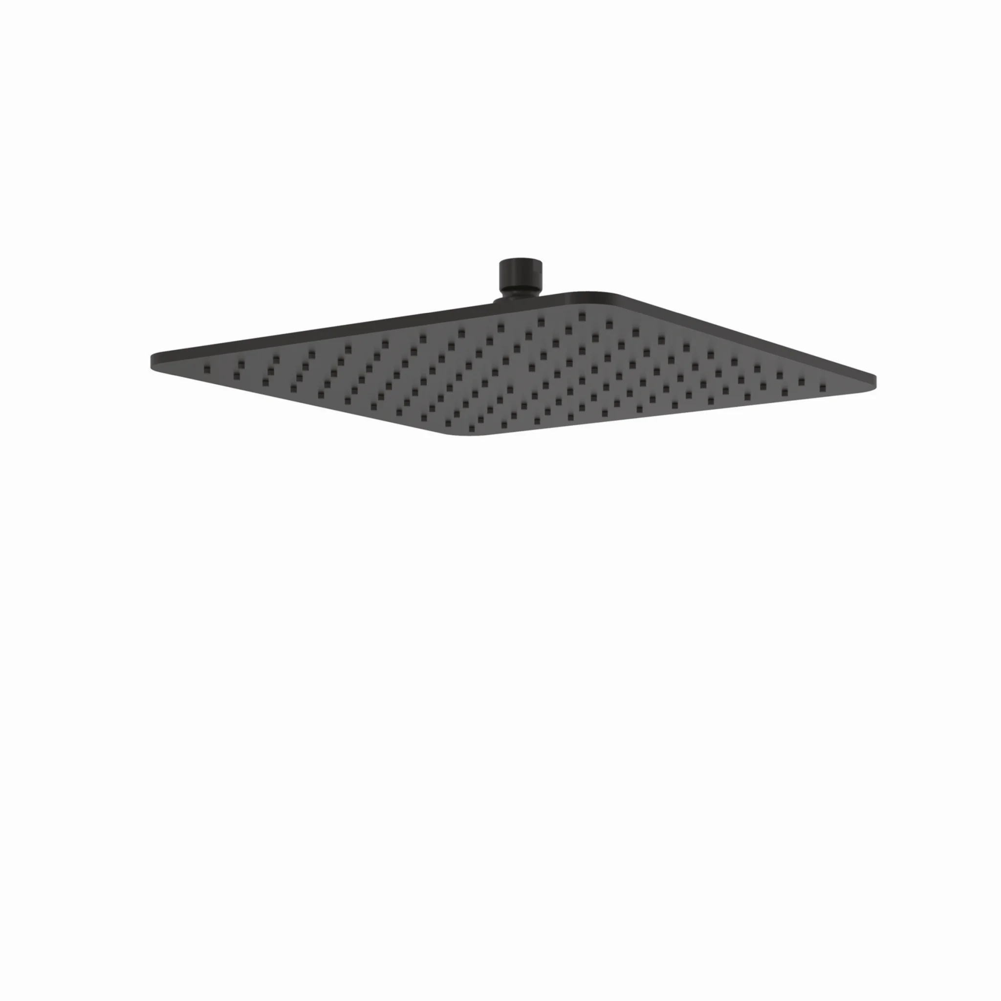 Kludi A-QA Tellerkopfbrause soft edge 300 mm mattschwarz - Festmontierter Mehrlochdüsen-Brausekopf mit Kugelgelenk und Kalkschnellreinigung