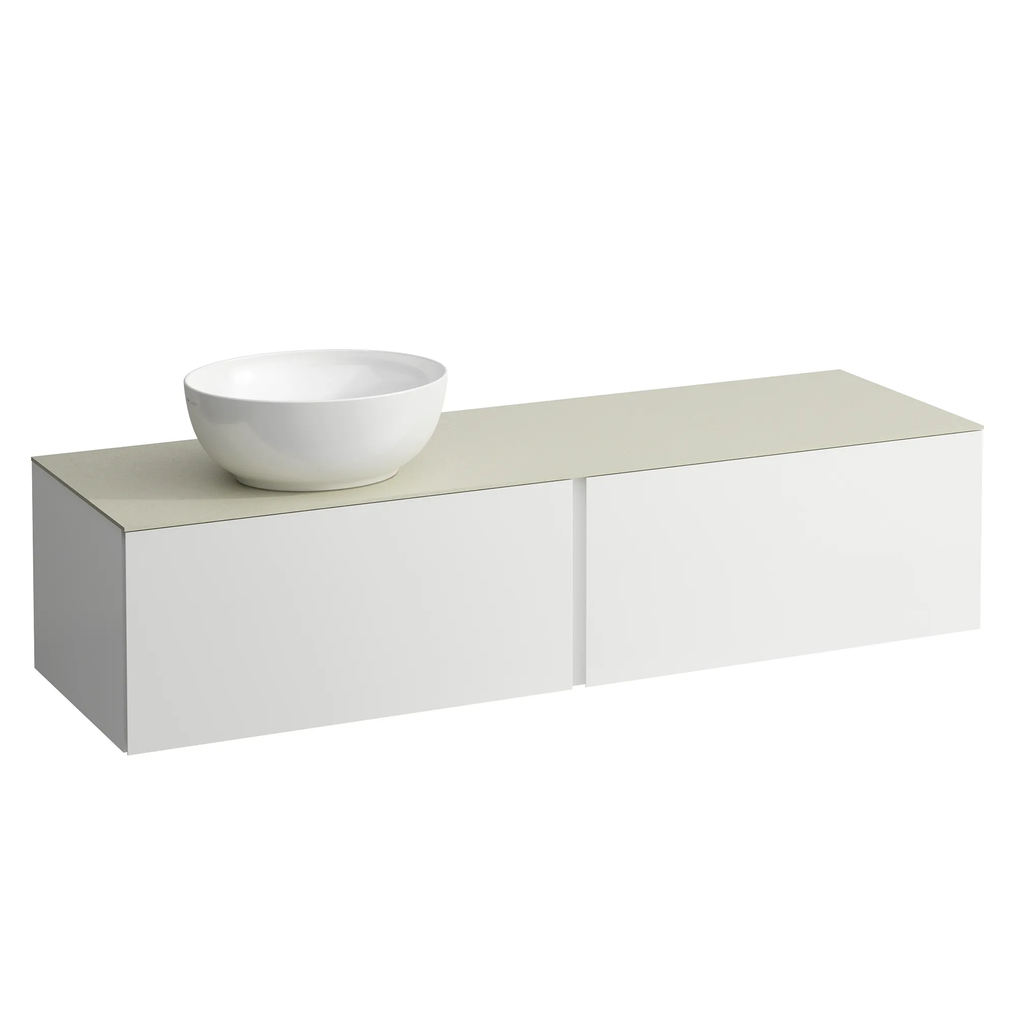 Schubladenelement (Waschtischunterbau+Waschtischplatte) ILBAGNOALESSI 500x1600x370 2 Schubladen integrierte versteckte Griffe seitlich Vollauszug Soft-Close Ausschnitt links Calce Avorio Top passend zu Waschtisch H818975/6 H818977/8 Weiß matt Schubladenelement (Waschtischunterbau+Waschtischplatte) ILBAGNOALESSI 500x1600x370 2 Schubladen integrierte versteckte Griffe seitlich Vollauszug Soft-Close Ausschnitt links Calce Avorio Top passend zu Waschtisch H818975/6 H818977/8 Weiß matt