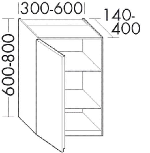burgbad Hängeschrank „rc40Solitaire“ 340 × 800 × 240 mm in Perlgrau Solid Matt