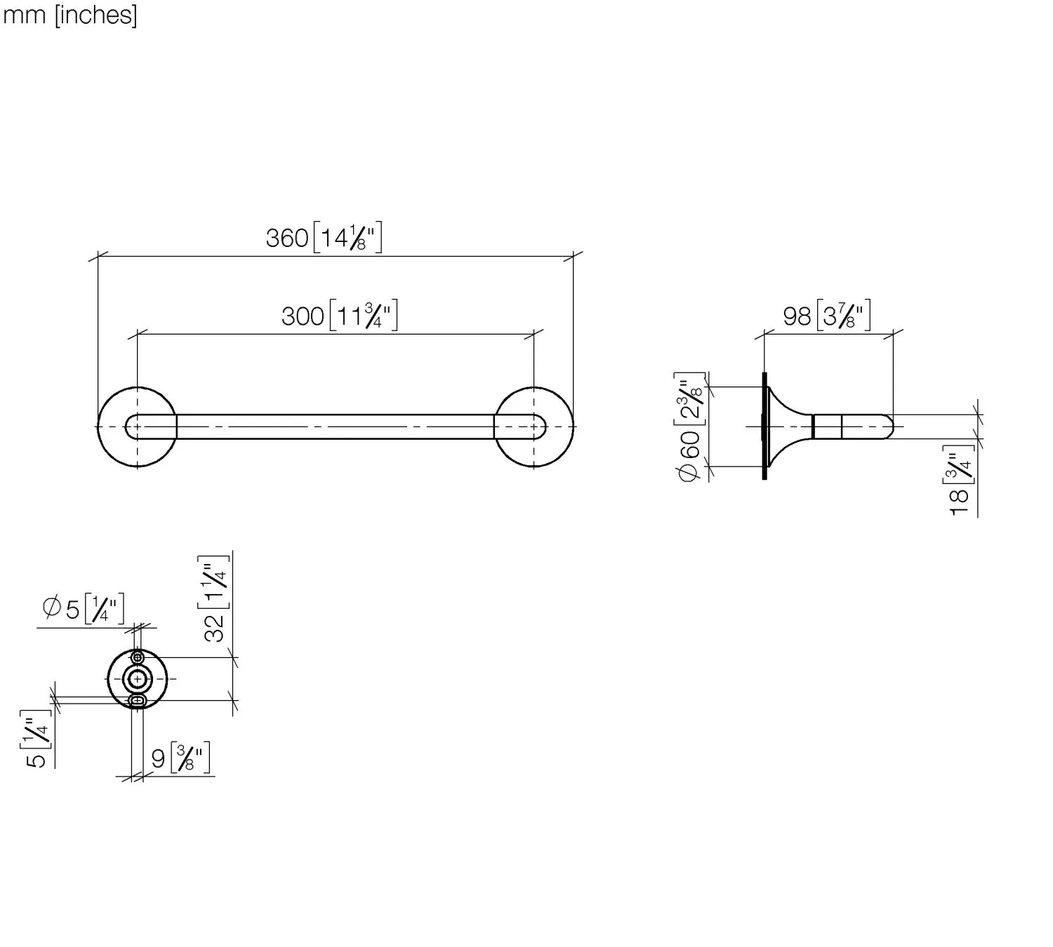 Dornbracht VAIA Wannengriff - Chrom, Stichmaß 300mm, Breite 360mm, Höhe 60mm Dornbracht VAIA Wannengriff - Chrom, Stichmaß 300mm, Breite 360mm, Höhe 60mm