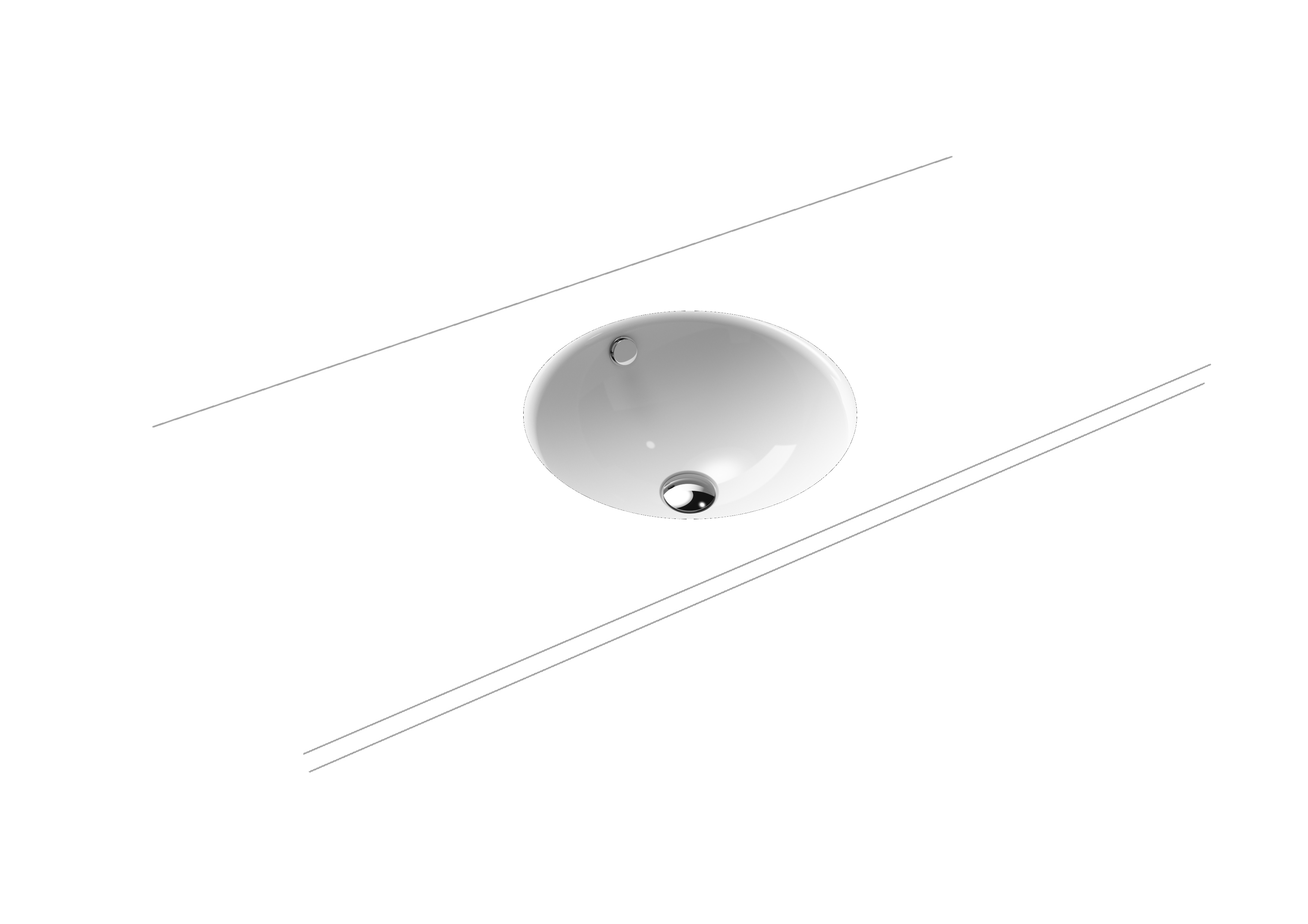 Unterbauwaschtisch „Classic“ ⌀ 43,2 × 13,7 cm, ohne Hahnlochbohrung, mit Überlauf mit Perl-Effekt, 910106003001, Sonderpreis Unterbauwaschtisch „Classic“ ⌀ 43,2 × 13,7 cm, ohne Hahnlochbohrung, mit Überlauf mit Perl-Effekt, 910106003001, Sonderpreis
