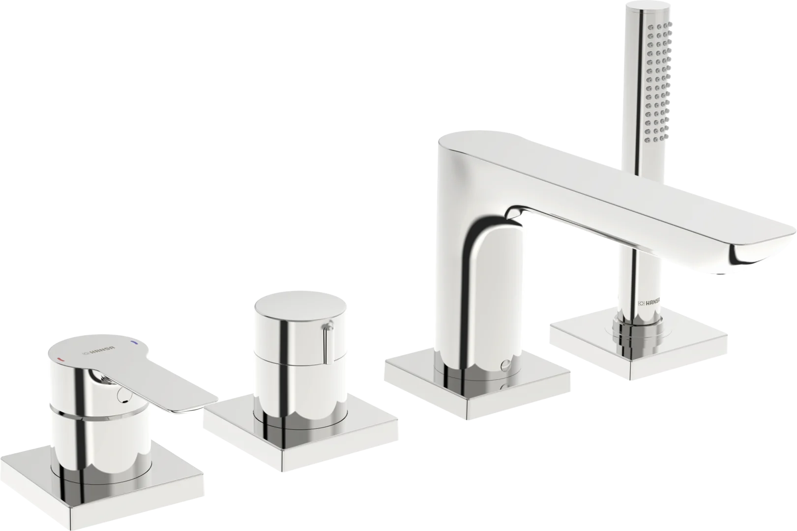 HansaLIGNA Wannenarmatur Einhebelmischer Fertigmontageset für Wanne/Brause 0644 1-strahlig 72 mm Ausladung 180 mm Chrom