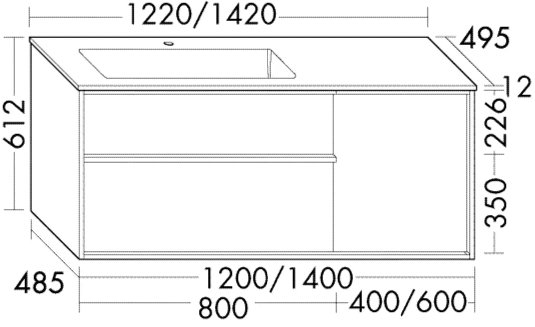 burgbad Mineralguss-Waschtisch Lin20 inkl. Waschtischunterschrank Uomo, 495x1220x612 mm, Becken 685x295 mm, Muldentiefe 100 mm burgbad Mineralguss-Waschtisch Lin20 inkl. Waschtischunterschrank Uomo, 495x1220x612 mm, Becken 685x295 mm, Muldentiefe 100 mm