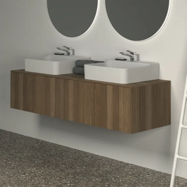 Ideal Standard Waschtischunterschrank „Conca“ 158,7 × 37 × 50,5 cm Walnuss dunkel Furnier Ideal Standard Waschtischunterschrank „Conca“ 158,7 × 37 × 50,5 cm Walnuss dunkel Furnier