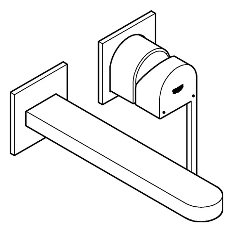 Grohe Plus 2-Loch-Waschtischbatterie Wandmontage chrom Grohe Plus 2-Loch-Waschtischbatterie Wandmontage chrom