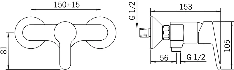 HansaPRIMO Einhebelmischer Brausebatterie DN15 Chrom