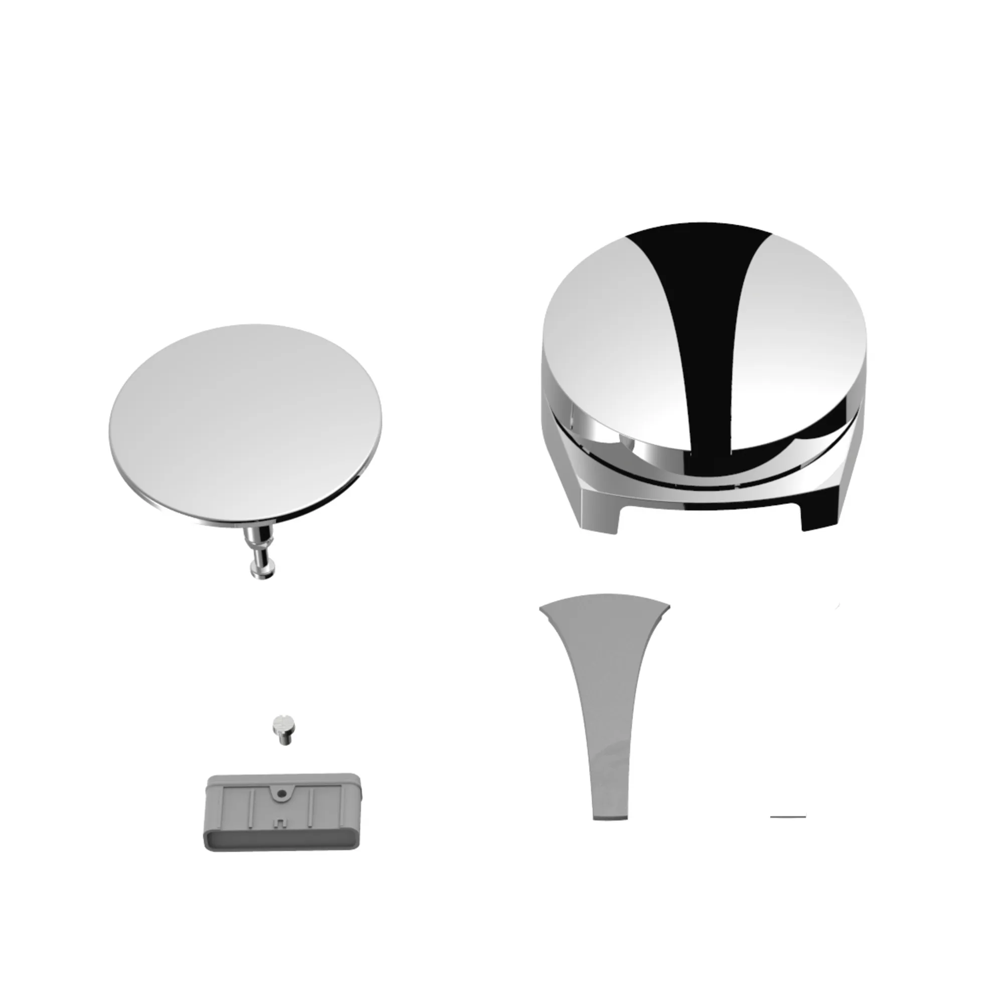 Laufen Bedieneinheit chrom, Ab- und Überlaufgarnitur mit Wannenzulauffunktion