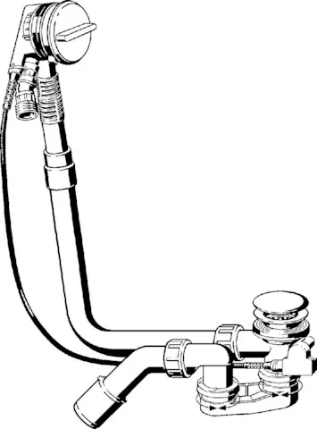 Viega Ab- und Überlaufgarnitur mit Zulauffunktion Modell 6161.61 „Multiplex Trio“ 6161.61 in 725 mm × DN40 / 50 verchromt 10,5 cm