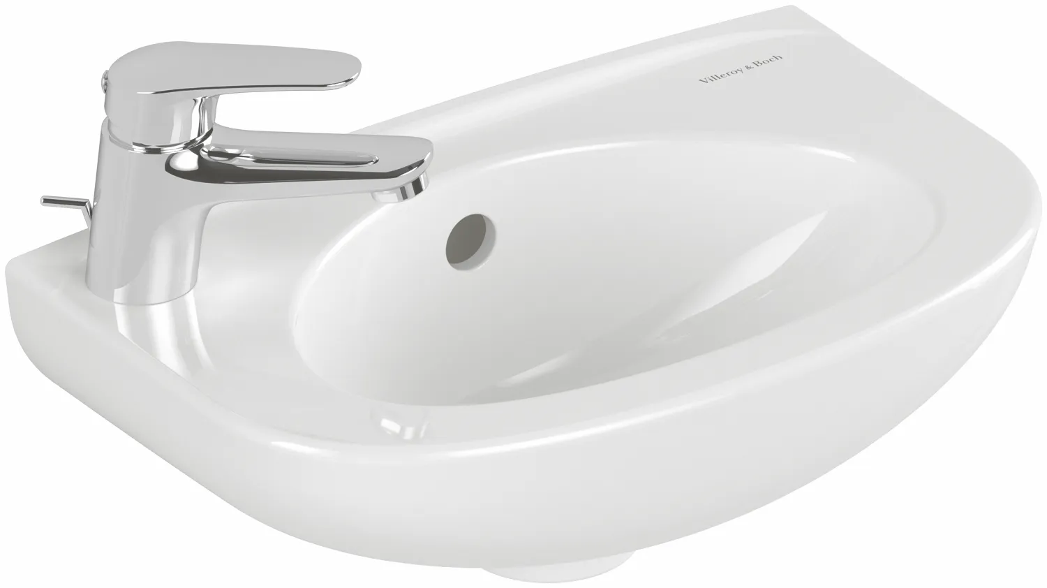 Villeroy & Boch Waschbecken „Newo“ 400 × 250 × 145 mm, Hahnlochposition links in Weiß Alpin Villeroy & Boch Waschbecken „Newo“ 400 × 250 × 145 mm, Hahnlochposition links in Weiß Alpin