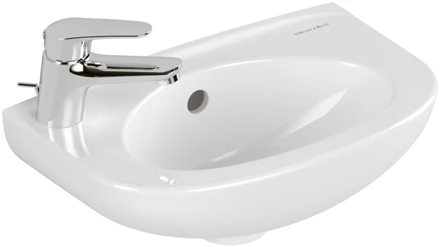 Villeroy & Boch Waschbecken „Newo“ 400 × 250 × 145 mm, Hahnlochposition links in Weiß Alpin Villeroy & Boch Waschbecken „Newo“ 400 × 250 × 145 mm, Hahnlochposition links in Weiß Alpin