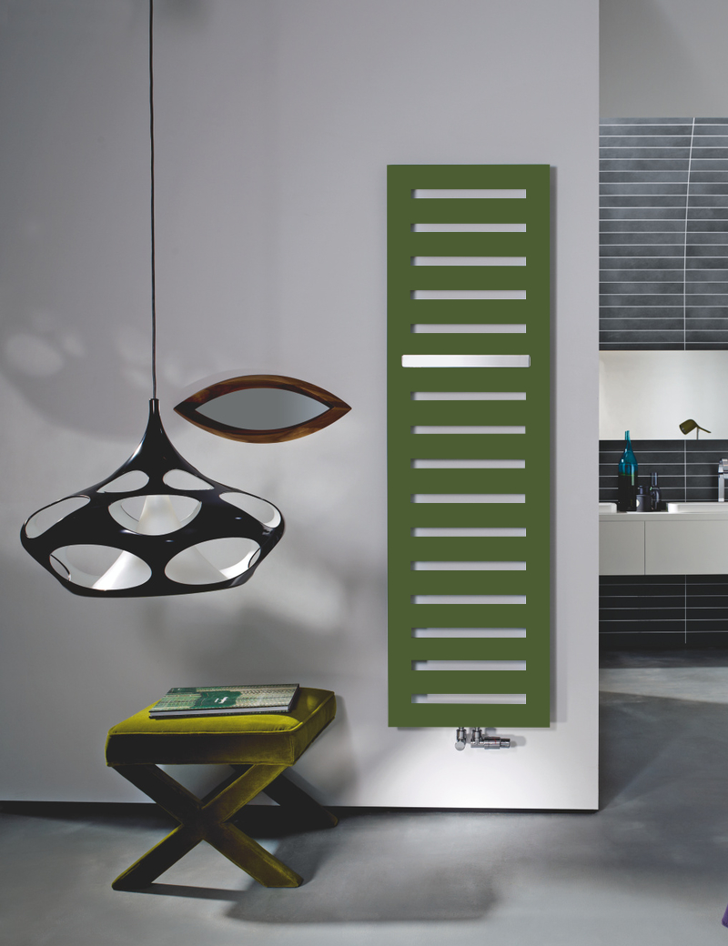 Zehnder Design-Handtuchwärmer „Metropolitan Bar“ mit Heizstab IHE 40 × 80,5 cm in Verkehrsweiß (RAL 9016, glänzend)