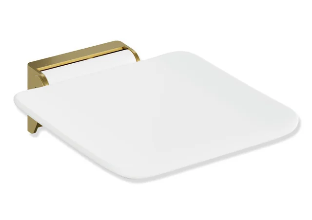 HEWI Klappsitz System 900, PVD, Gold gebürstet, 350x415 mm, Sitzfläche 340 mm tief
