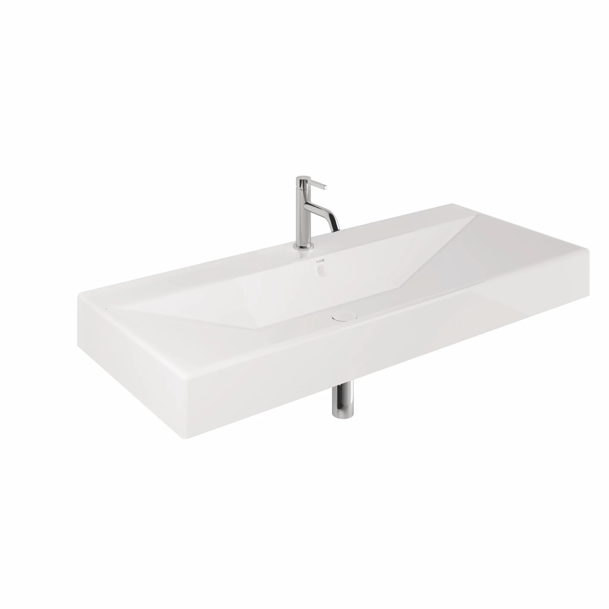 -RESA Waschtisch 101 x 50 H12 cm Ein Hahnloch Mattschwarz