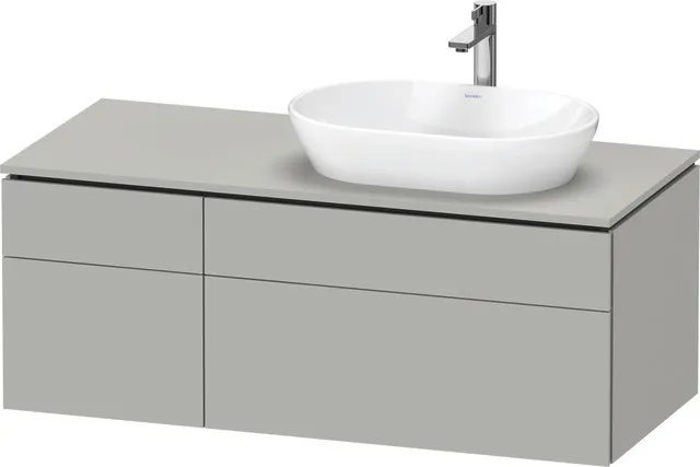 Duravit Waschtischunterschrank wandhängend „L-Cube“ 122 × 48,2 × 55 cm in Betongrau Matt, rechts