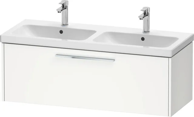 Duravit Waschtischunterschrank für Doppelwaschtisch Wandhängend „D-Code“ 118,4 × 40 × 46 cm in Beton Matt