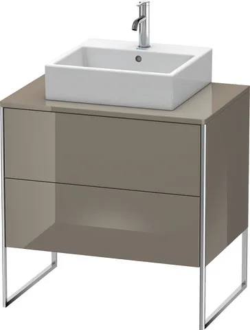 Duravit Waschtischunterschrank bodenstehend „XSquare“ 80 × 77,8 × 54,8 cm Flannel Grey Hochglanz