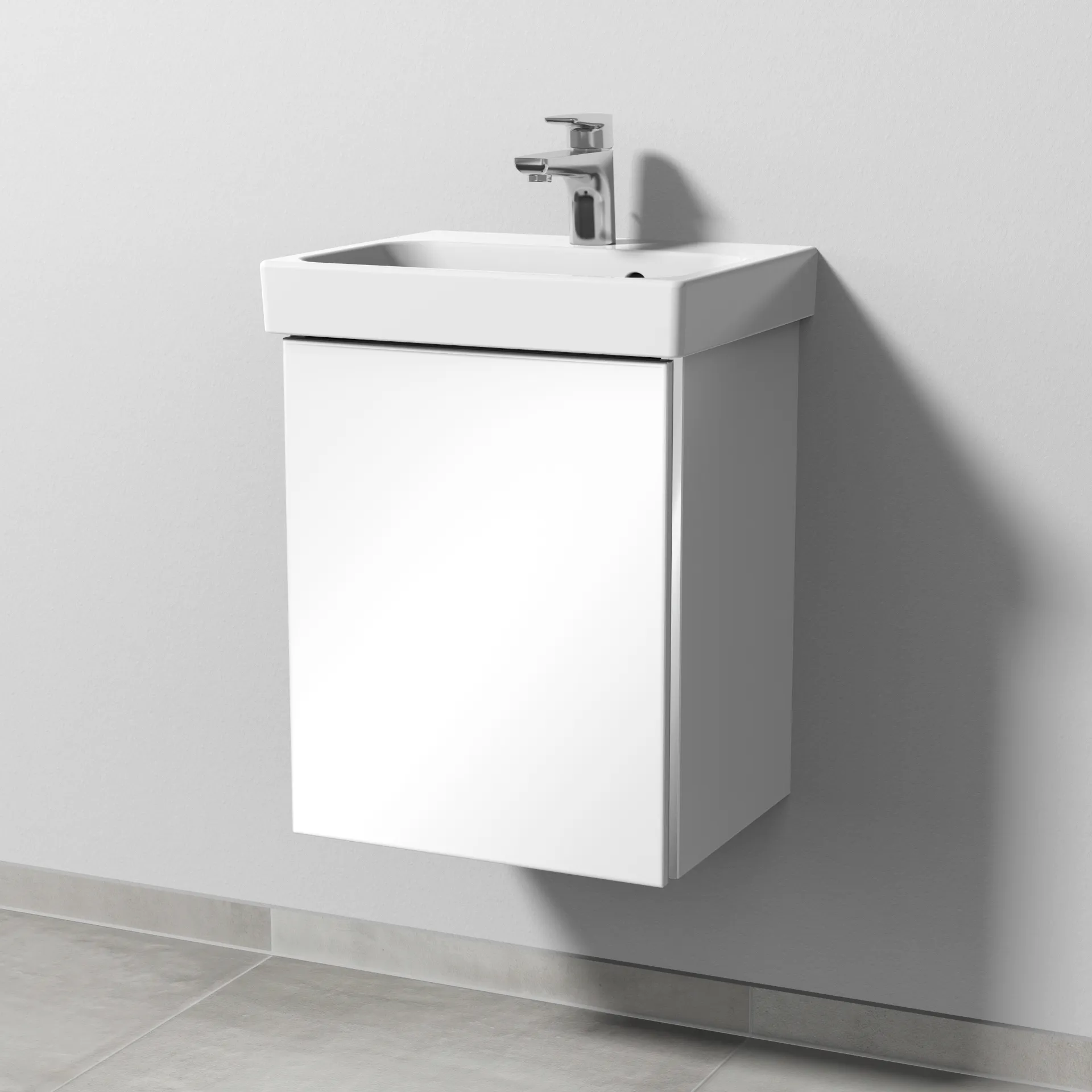 Sanipa Waschtischunterschrank „3way“ 410 × 517 × 353 mm in Weiß (glanz), Anschlag links Sanipa Waschtischunterschrank „3way“ 410 × 517 × 353 mm in Weiß (glanz), Anschlag links