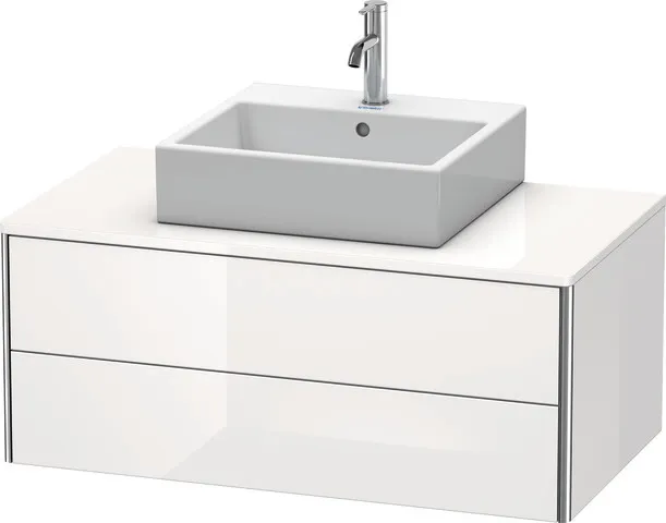 Duravit Waschtischunterschrank wandhängend „XSquare“ 100 × 40 × 54,8 cm Becken: mittig / Front- & Korpusfarbe: Weiß Hochglanz / Größe: 100 × 54,8 × 40 cm / Oberfläche: Dekor / Profile: Chrom / Schubladen: 2 Duravit Waschtischunterschrank wandhängend „XSquare“ 100 × 40 × 54,8 cm Becken: mittig / Front- & Korpusfarbe: Weiß Hochglanz / Größe: 100 × 54,8 × 40 cm / Oberfläche: Dekor / Profile: Chrom / Schubladen: 2
