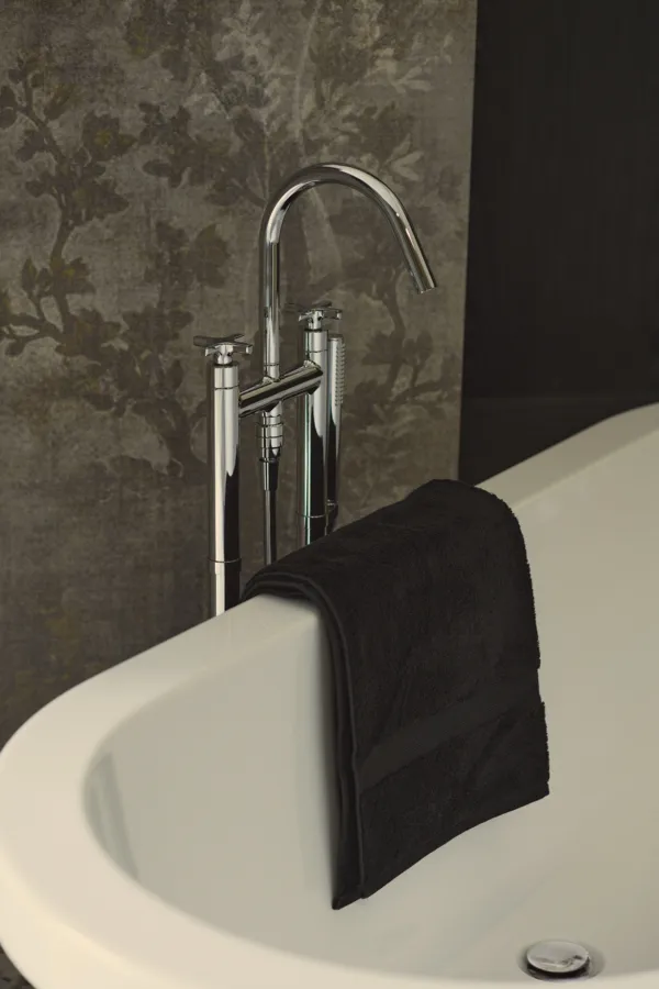 freistehende Badearmatur Joy Neo mit Unterputzkörper Kreuzgriffe Magnetic Grey freistehende Badearmatur Joy Neo mit Unterputzkörper Kreuzgriffe Magnetic Grey