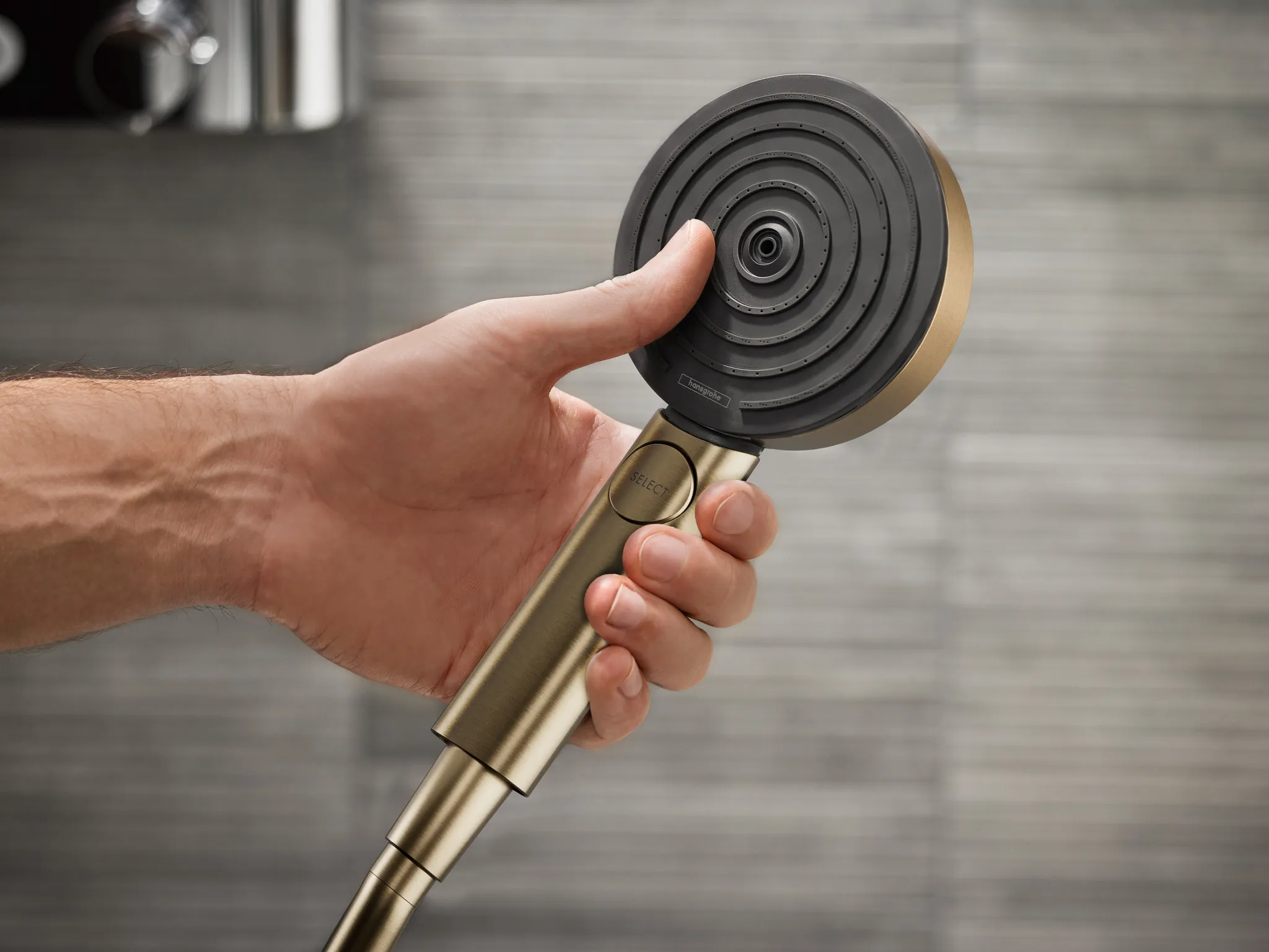 Hansgrohe Pulsify Select S Handbrause 105 3jet Relaxation, Brushed Bronze Hansgrohe Pulsify Select S Handbrause 105 3jet Relaxation, Brushed Bronze