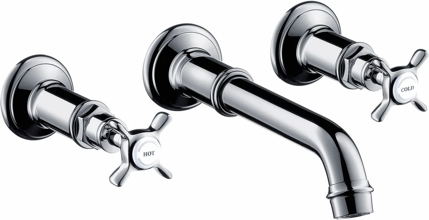3-Loch Waschtischarmatur Axor Montreux Wand Fertigset chrom