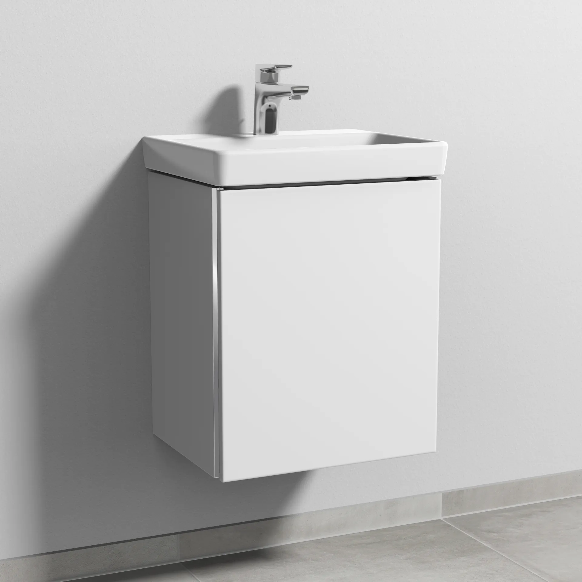 Sanipa Waschtischunterschrank „3way“ passend zu Keramik-Waschtische Avento von Villeroy & Boch 430 × 510 × 352 mm in Weiß-Soft, Anschlag rechts Sanipa Waschtischunterschrank „3way“ passend zu Keramik-Waschtische Avento von Villeroy & Boch 430 × 510 × 352 mm in Weiß-Soft, Anschlag rechts