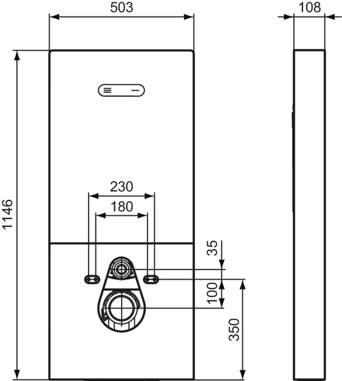Ideal Standard Vorwand-/Einbauelement für Toilette „Neox“ 114,6 × 50,3 × 10,8 cm Ideal Standard Vorwand-/Einbauelement für Toilette „Neox“ 114,6 × 50,3 × 10,8 cm