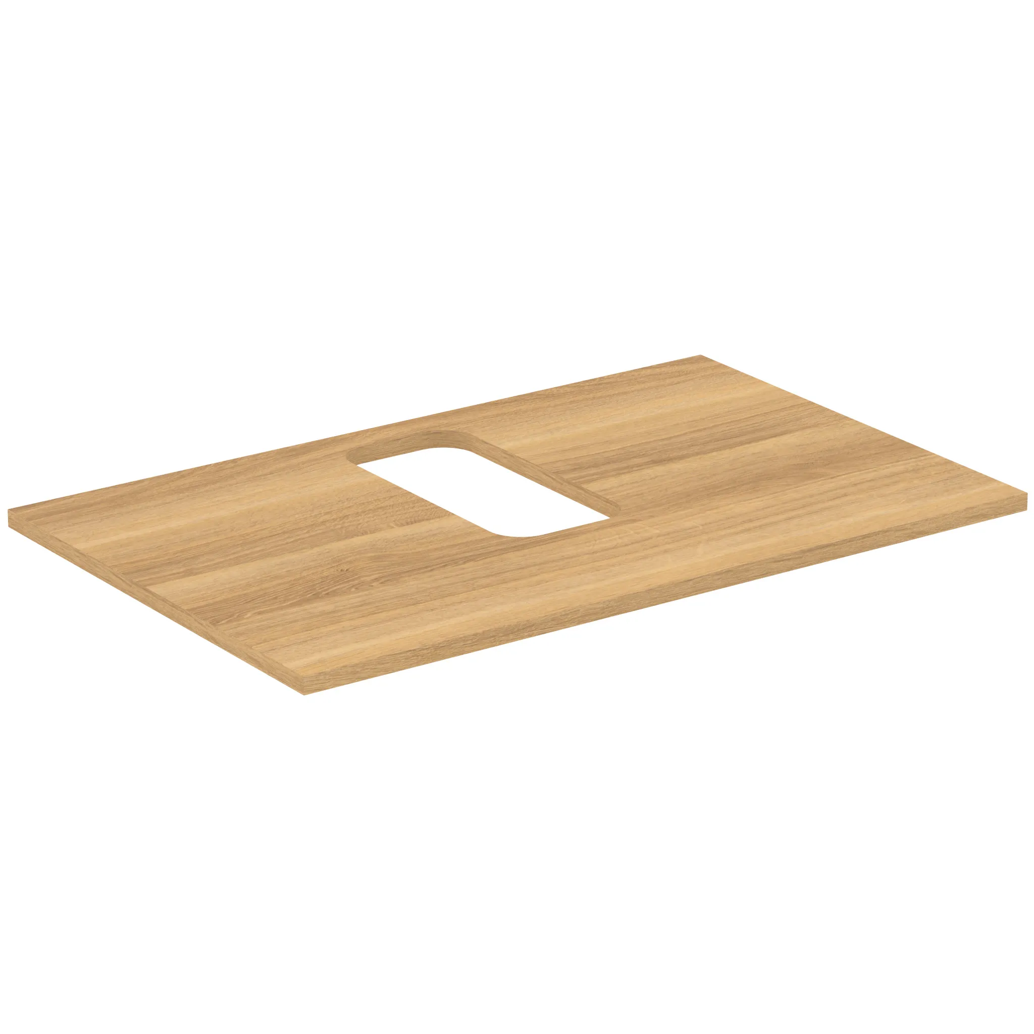 Waschtischplatte i.life B mittiger Ausschnitt für ein Wand-Waschtisch 802x507x18mm Weiß matt
