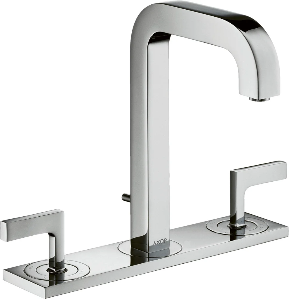 Hansgrohe AXOR Citterio 3-Loch Waschtischarmatur Chrom, Ausladung 140 mm, ComfortZone 170, Hebelgriff, Normalstrahl, max. Durchfluss 5 l/min