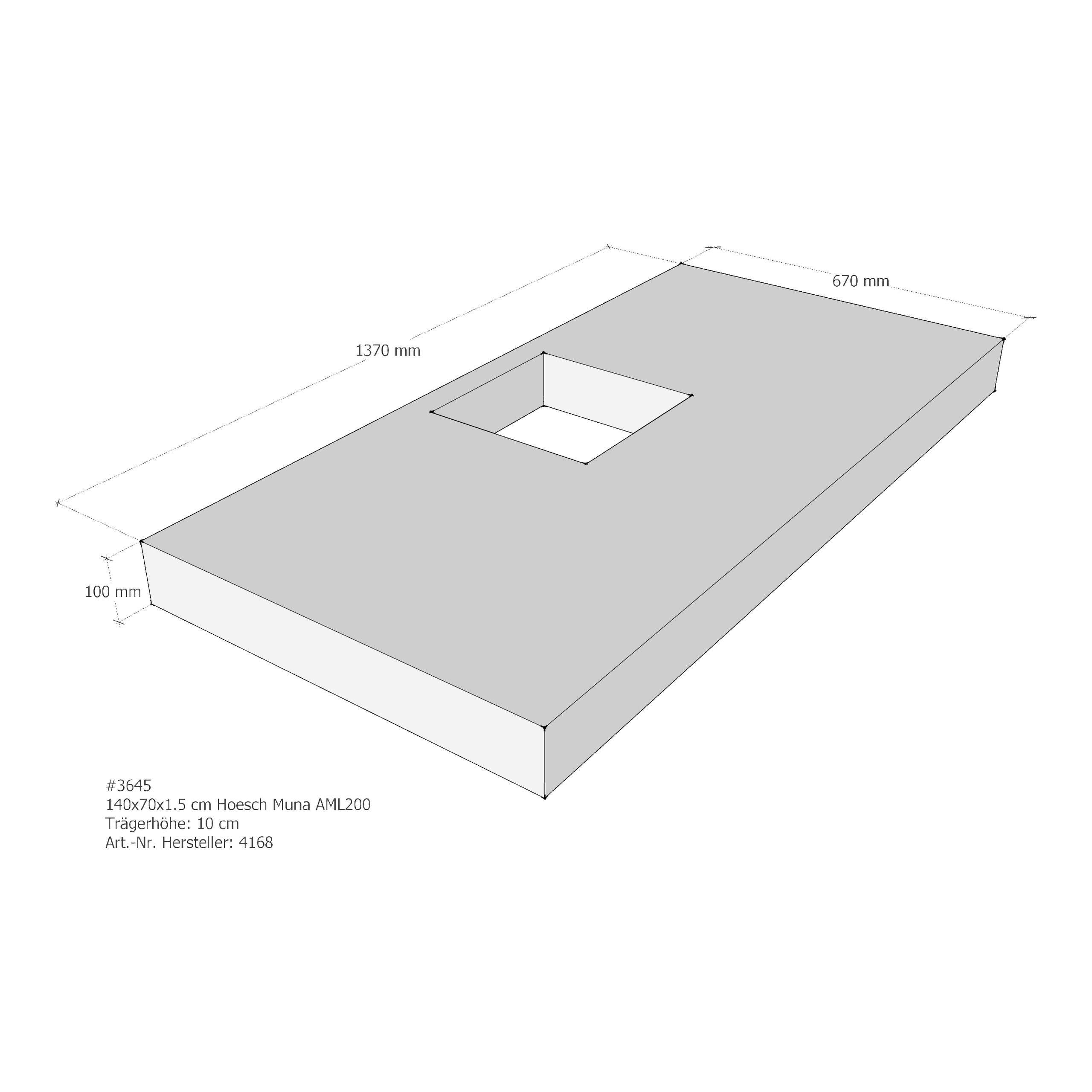 Duschwannenträger für Hoesch Muna 140 × 70 × 1,5 cm Breite: 70 cm / Länge: 140 cm Duschwannenträger für Hoesch Muna 140 × 70 × 1,5 cm Breite: 70 cm / Länge: 140 cm
