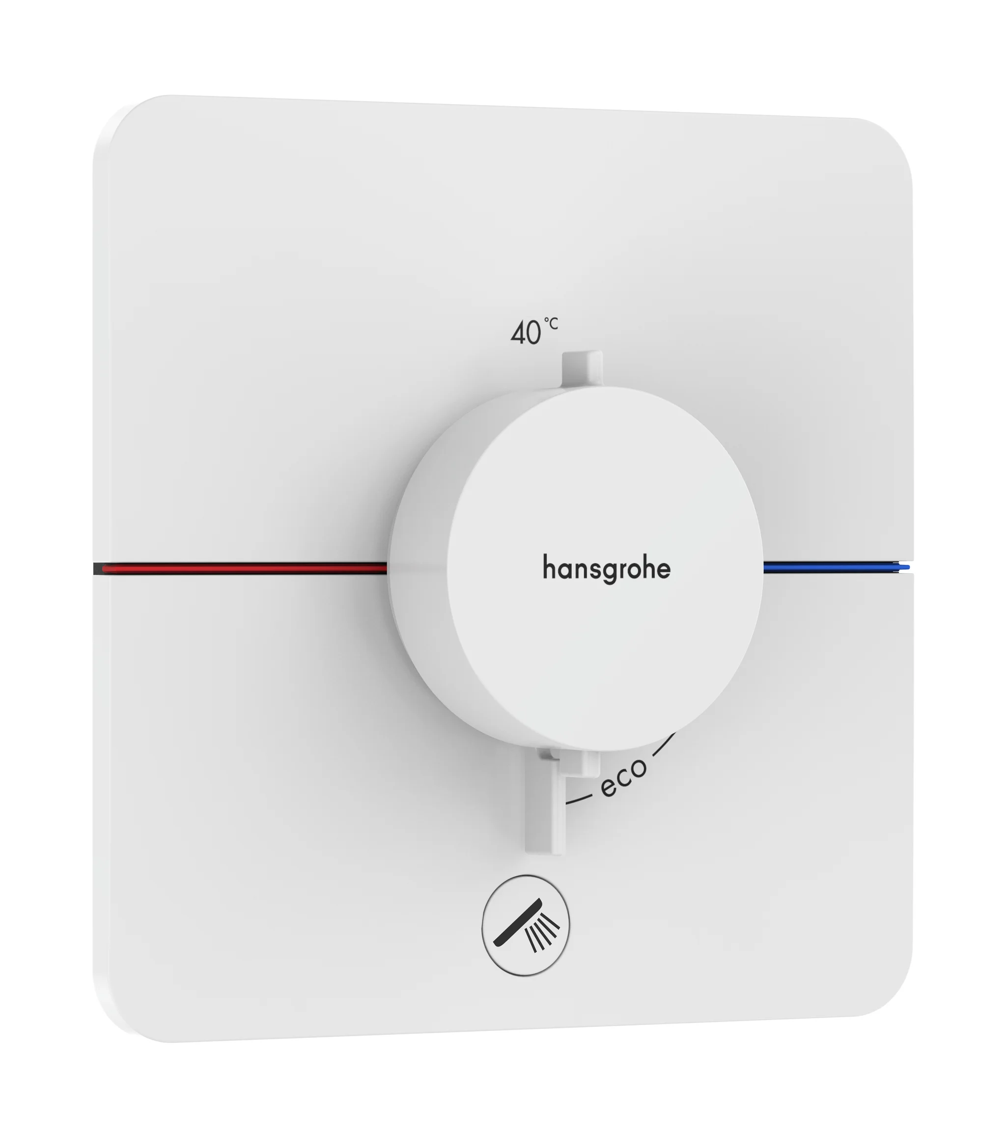 Hansgrohe ShowerSelect Comfort Q Thermostat Unterputz, Mattweiß, 1 Verbraucher + zusätzlicher Abgang, flache Rosette, einfache Installation