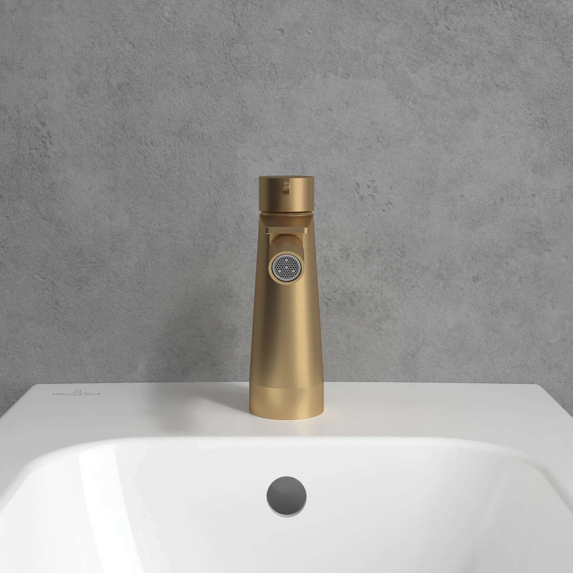 Villeroy & Boch Conum Einhebel-Bidetarmatur, Brushed Gold, 49x147x154mm, Laminarstrahl, Keramikkartusche