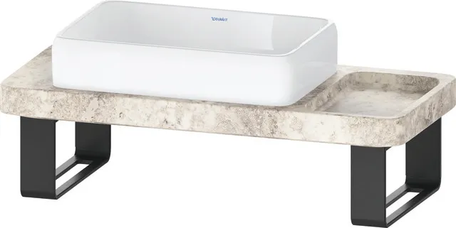 Duravit Aufsatzwaschtisch inkl. Natursteinkonsole und Konsolenträger „Qatego“ 100 × 45 × 90 cm in Weiß Hochglanz Duravit Aufsatzwaschtisch inkl. Natursteinkonsole und Konsolenträger „Qatego“ 100 × 45 × 90 cm in Weiß Hochglanz