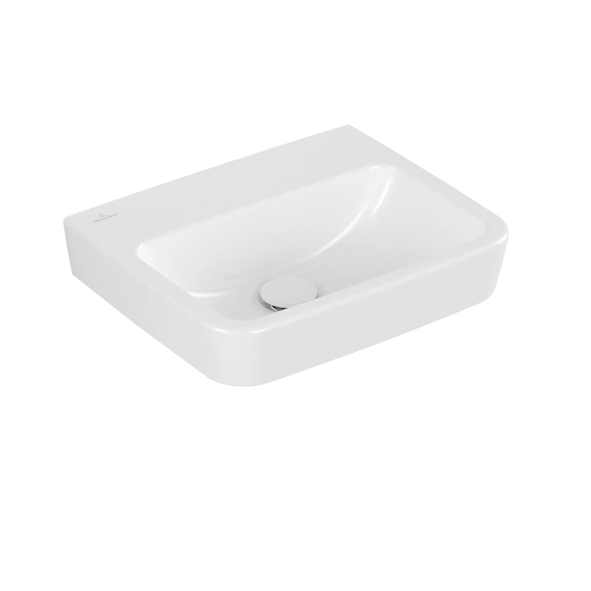 Villeroy & Boch Handwaschbecken „O.novo“ 450 × 370 × 160 mm, für Becken mittig, ohne Hahnlochbohrung