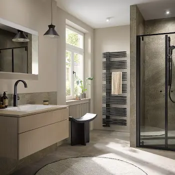 HSK Wandverkleidung „RenoDeco“ 1000 × 2550 mm Struktur, Sandstein, Cashmere-Taupe HSK Wandverkleidung „RenoDeco“ 1000 × 2550 mm Struktur, Sandstein, Cashmere-Taupe